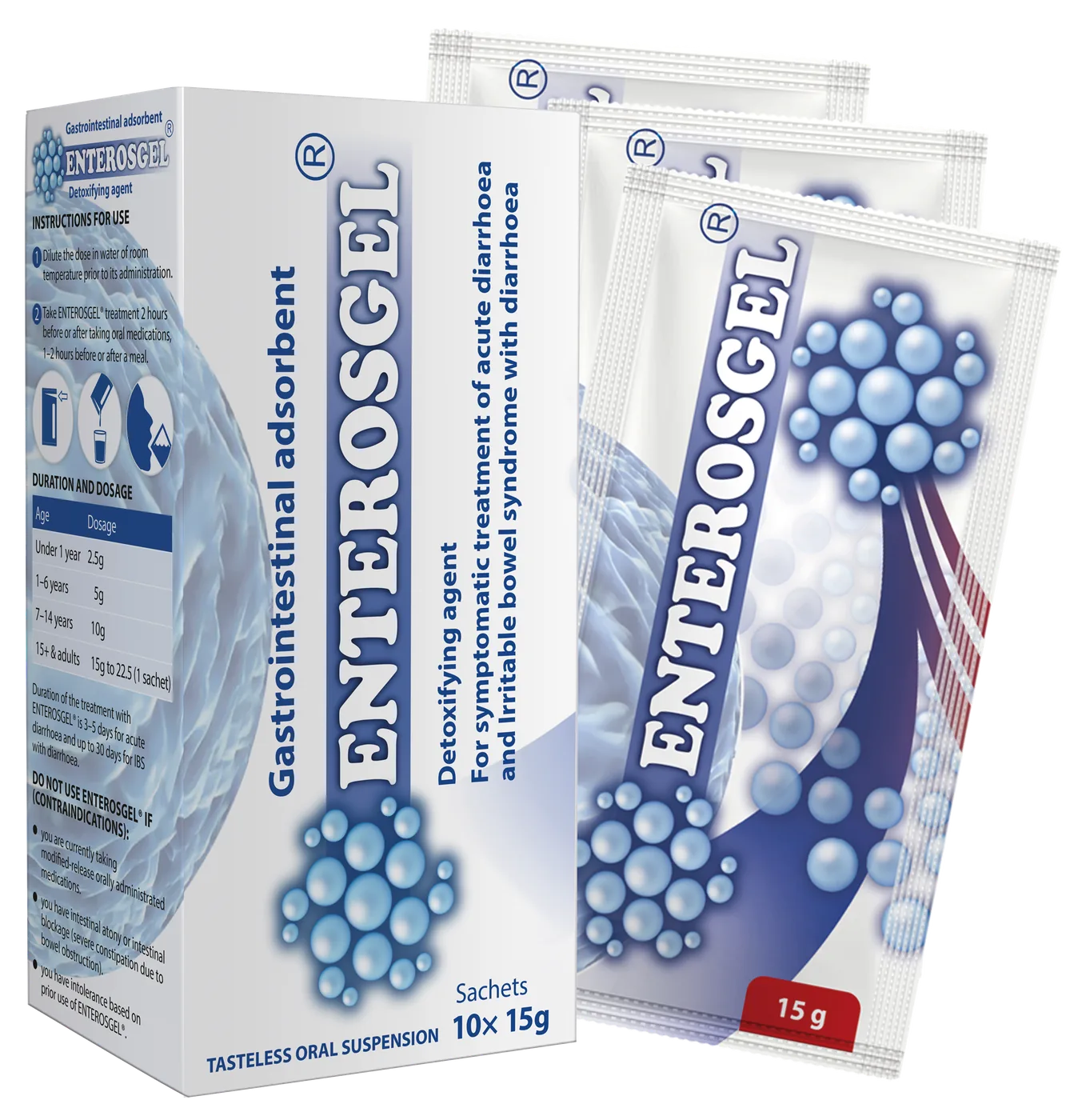 Enterosgel sachets, 10 by 15g